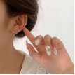 S925纯银镀金简约小巧耳棒